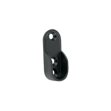 BTO-5N Brida negra para tubo ovalado de closet, HERMEX