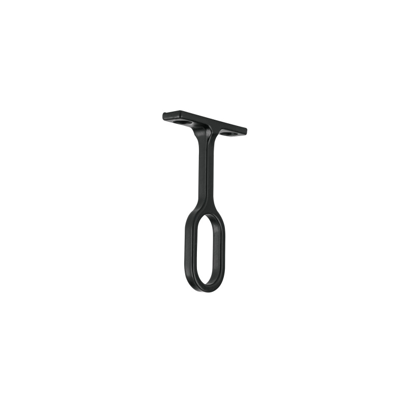 STO-5N Soporte negro para tubo ovalado de closet, HERMEX