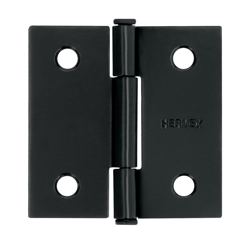 BC-206P Bisagra cuadrada 2', negro mate, cabeza plana, HERMEX