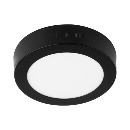 PLA-223L Luminario LED plafón 6W 6500K, redondo, negro, VOLTECK