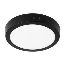 PLA-225L Luminario LED plafón 12W 6500K, redondo, negro, VOLTECK