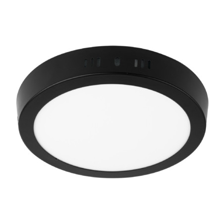 PLA-225L Luminario LED plafón 12W 6500K, redondo, negro, VOLTECK