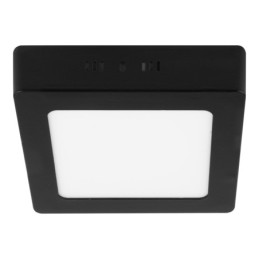 PLA-230L Luminario LED plafón 6W 6500K, cuadrado, negro, VOLTECK