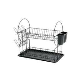 ETR-3 Escurridor negro de acero con 2 niveles para trastes