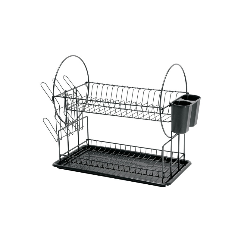 ETR-3 Escurridor negro de acero con 2 niveles para trastes ETR-3 Escurridor negro de acero con 2 niveles para trastes