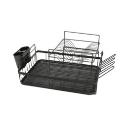 ETR-4 Escurridor negro de acero con 2 niveles para trastes, grande