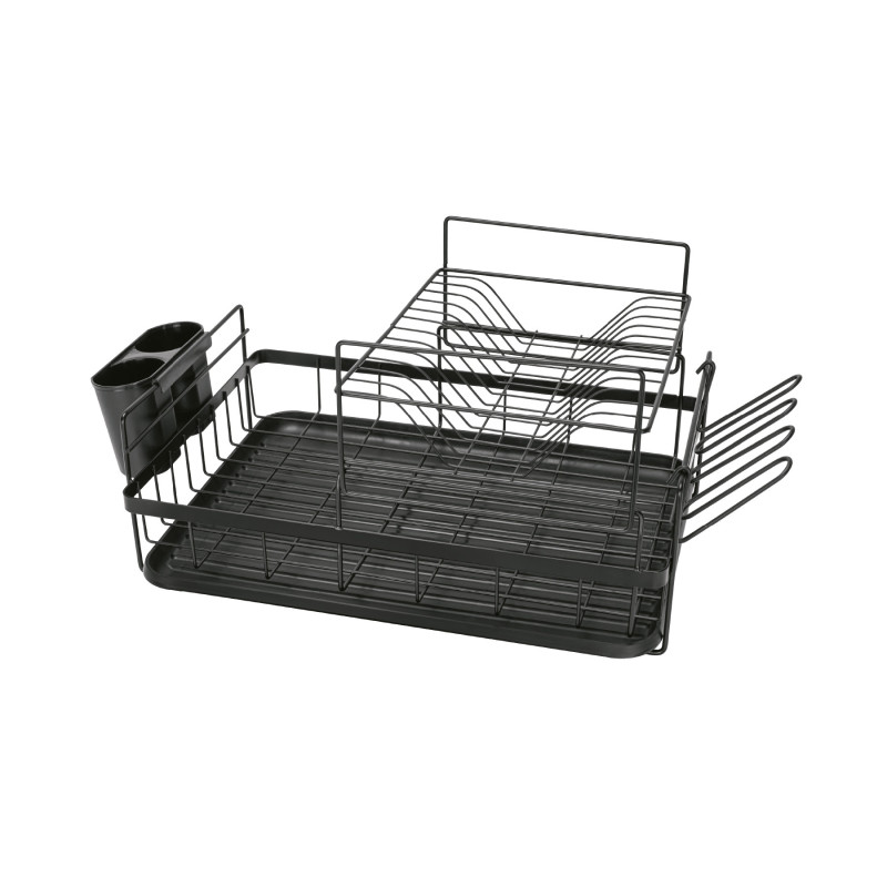 ETR-4 Escurridor negro de acero con 2 niveles para trastes, grande ETR-4 Escurridor negro de acero con 2 niveles para trastes, grande