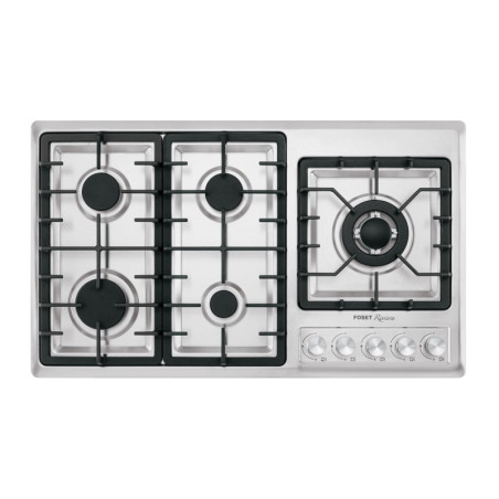 PAE-915GA Parrilla gas empotrable 90cm, 5 quem, lateral, inox, RIVIERA