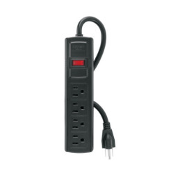 MUL-4N Multicontacto doméstico con 4 entradas, negro, VOLTECK