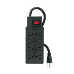 MUL-811N Multicontacto uso rudo 8 entradas sup. de picos 460 J, negro