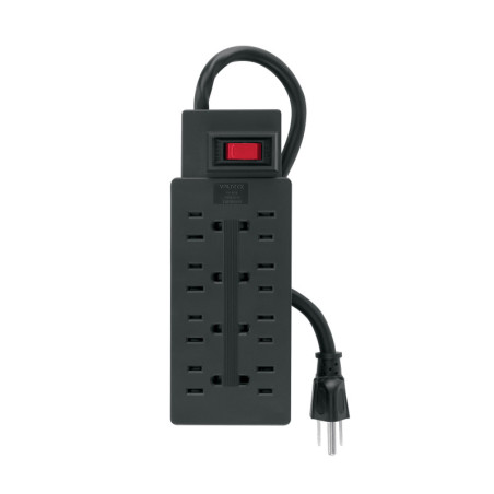 MUL-811N Multicontacto uso rudo 8 entradas sup. de picos 460 J, negro