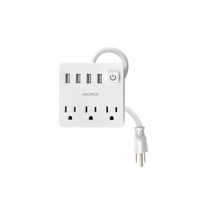 MUL-3U Multicontacto 16 AWG doméstico 3 entradas 4 ptos USB, blanco MUL-3U Multicontacto 16 AWG doméstico 3 entradas 4 ptos USB, blanco