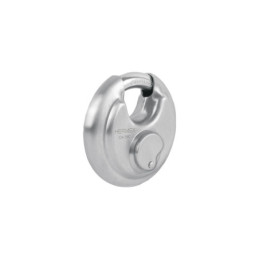 CA-70C Candado circular acero inox, cilindro latón, 70 mm