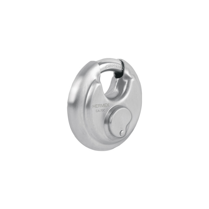CA-70C Candado circular acero inox, cilindro latón, 70 mm CA-70C Candado circular acero inox, cilindro latón, 70 mm
