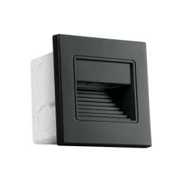 EMP-701L Luminario LED empotrable de cortesía 1 W, luz cálida, negro