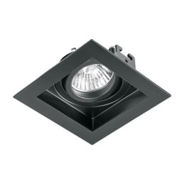 EMP-711S Luminario empotrable con 1 spot dirigible, negro, VOLTECK