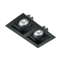 EMP-721S Luminario empotrable con 2 spots dirigibles, negro, VOLTECK