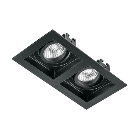 EMP-721S Luminario empotrable con 2 spots dirigibles, negro, VOLTECK