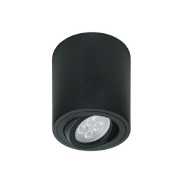 SOB-401S Luminario de sobreponer con spot dirigible, redondo, negro