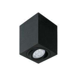 SOB-403S Luminario de sobreponer c/spot dirigible, cuadrado, negro