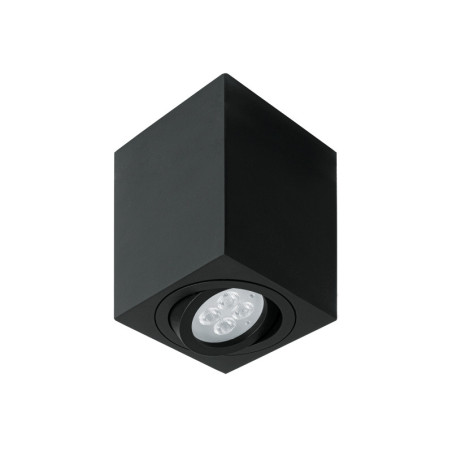 SOB-403S Luminario de sobreponer c/spot dirigible, cuadrado, negro