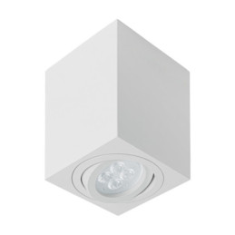 SOB-404S Luminario de sobreponer c/spot dirigible, cuadrado, blanco