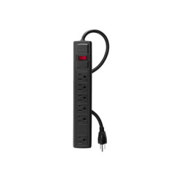 MUL-6N Multicontacto 16 AWG doméstico con 6 entradas, negro Volteck