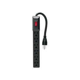 MUL-6EN Multicontacto 16 AWG doméstico económico 6 entradas, negro