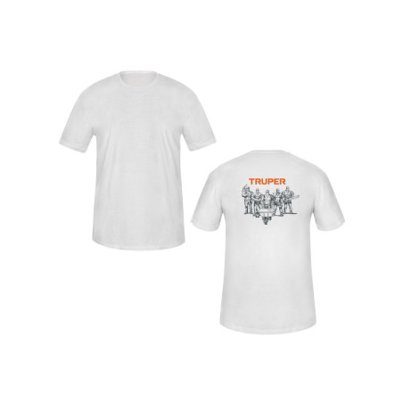 CAM-BLA-36 Playera cuello redondo para hombre, blanca, CH, Truper