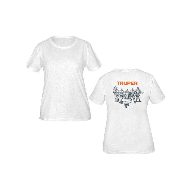 CAM-BLA-26D Playera cuello redondo para mujer, blanca, CH, Truper CAM-BLA-26D Playera cuello redondo para mujer, blanca, CH, Truper