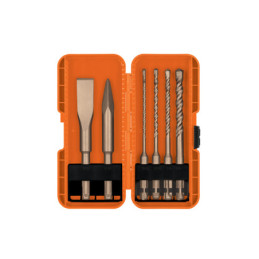 JSDS-6 Juego de 6 brocas y  cinceles SDS Plus en estuche, TRUPER