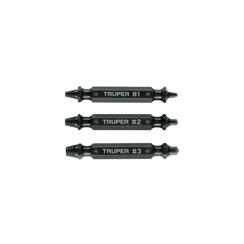 PUNE-3 Blíster con 3 puntas extractoras de tornillos, Truper