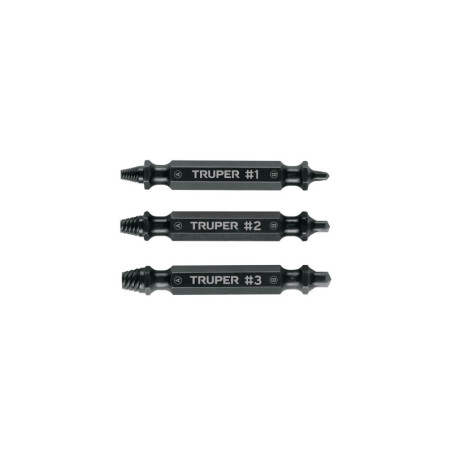 PUNE-3 Blíster con 3 puntas extractoras de tornillos, Truper
