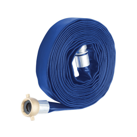 M17DC Rollo de manguera plana 1' x 7.5m de descarga c/conexiones