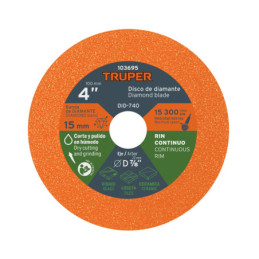 DID-740 Disco de diamante 4', corte de vidrio, TRUPER