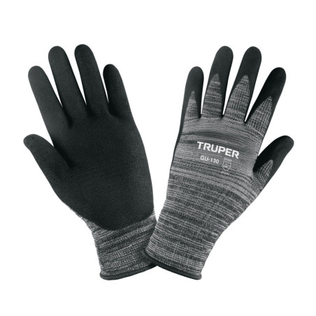 GU-130 Guantes de nylon recubiertos de nitrilo arenoso, XCH, Truper