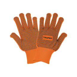GU-445 Guantes de algodón con puntos de PVC en palma y dorso,TRUPER