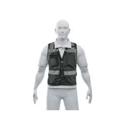 CHS-800NE-M Chaleco seguridad reforzado negro con bolsas, M, EXPERT
