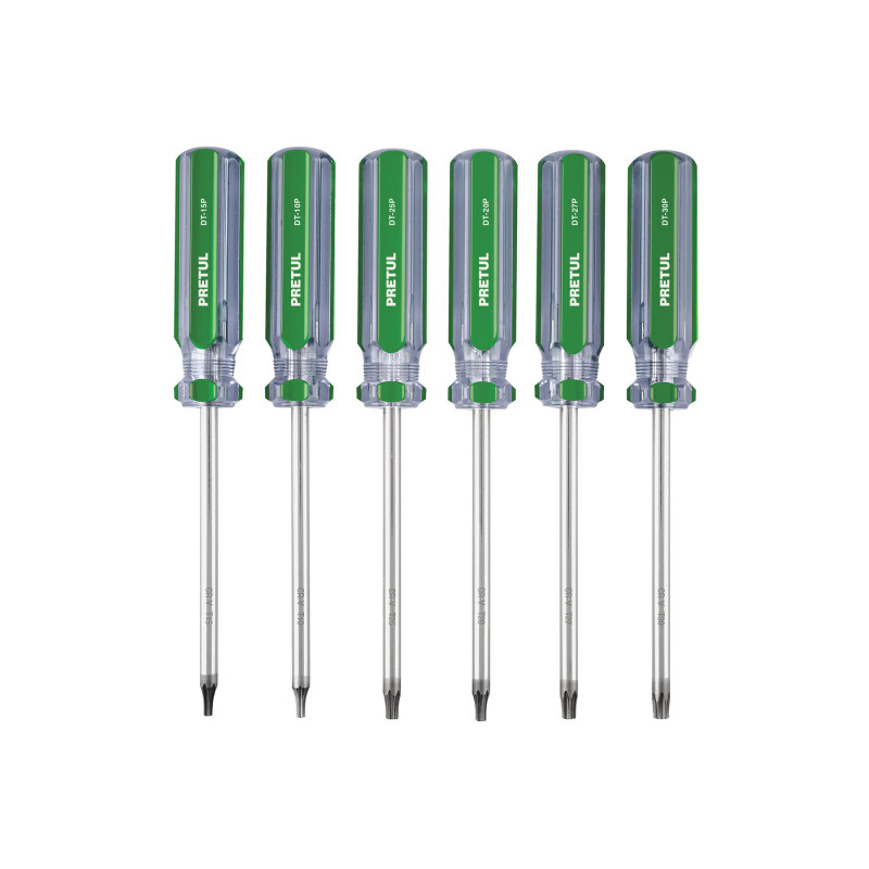 DT-6P Juego de 6 desarmadores Torx mango de PVC, Pretul