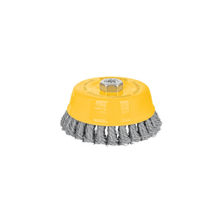 CT-612XP Carda copa 5' alambre trenzado grueso, eje 5/8'-11, Pretul