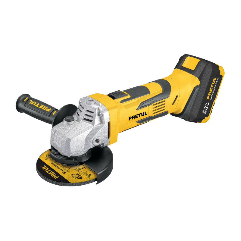 ESMI-20P Esmeriladora 4-1/2', 20V, 1 batería 4Ah, PRETUL