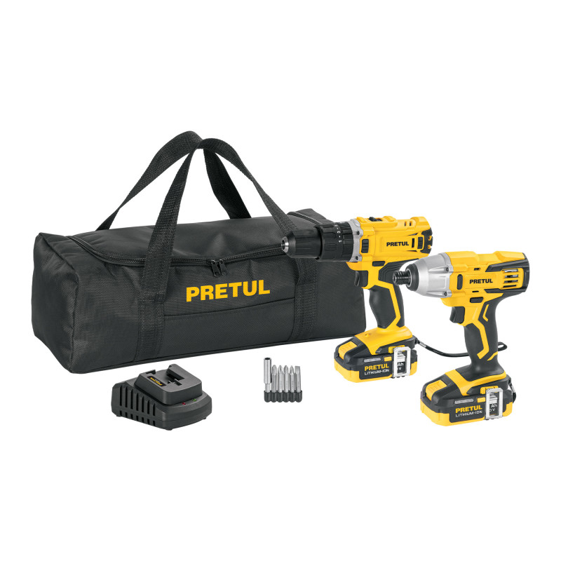 COMBO-20P Combo rotomartillo/destornillador impacto, 20V, PRETUL COMBO-20P Combo rotomartillo/destornillador impacto, 20V, PRETUL