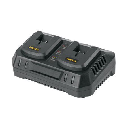 CARD-20P Cargador dual de baterías de ion litio 20V, PRETUL