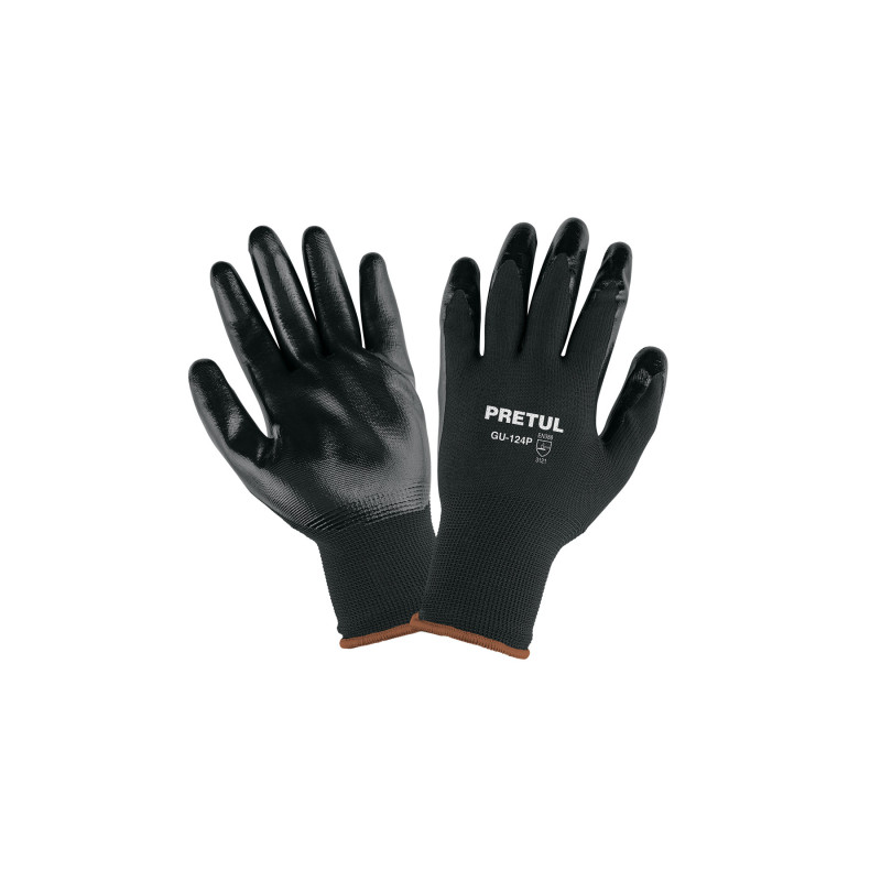 GU-124P Guantes de nylon recubiertos de nitrilo, XG, Pretul GU-124P Guantes de nylon recubiertos de nitrilo, XG, Pretul