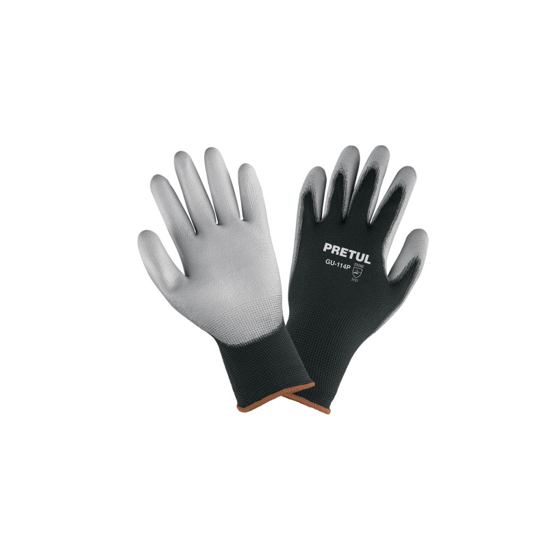 GU-114P Guantes de nylon recubiertos de poliuretano, XG, Pretul GU-114P Guantes de nylon recubiertos de poliuretano, XG, Pretul