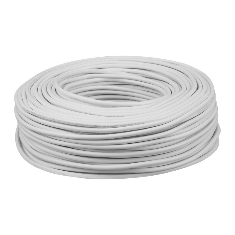 CCA-8B Rollo de 100 metros de cable THW CCA 8 AWG blanco, Basic CCA-8B Rollo de 100 metros de cable THW CCA 8 AWG blanco, Basic