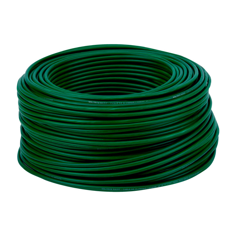 CCA-8V Rollo de 100 metros de cable THW CCA 8 AWG verde, Basic