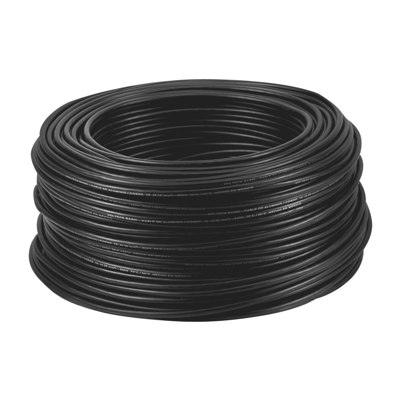 CCA-10N Rollo de 100 metros de cable THW CCA 10 AWG negro, Basic CCA-10N Rollo de 100 metros de cable THW CCA 10 AWG negro, Basic