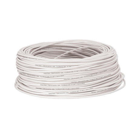 CCA-14B Rollo de 100 metros de cable THW CCA 14 AWG blanco, Basic