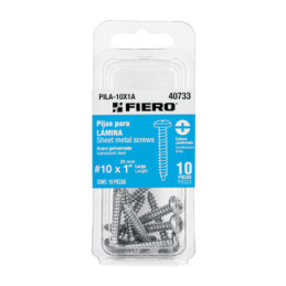 PILA-10X1A Blíster con 10 pijas para lámina, #10 x 1', FIERO